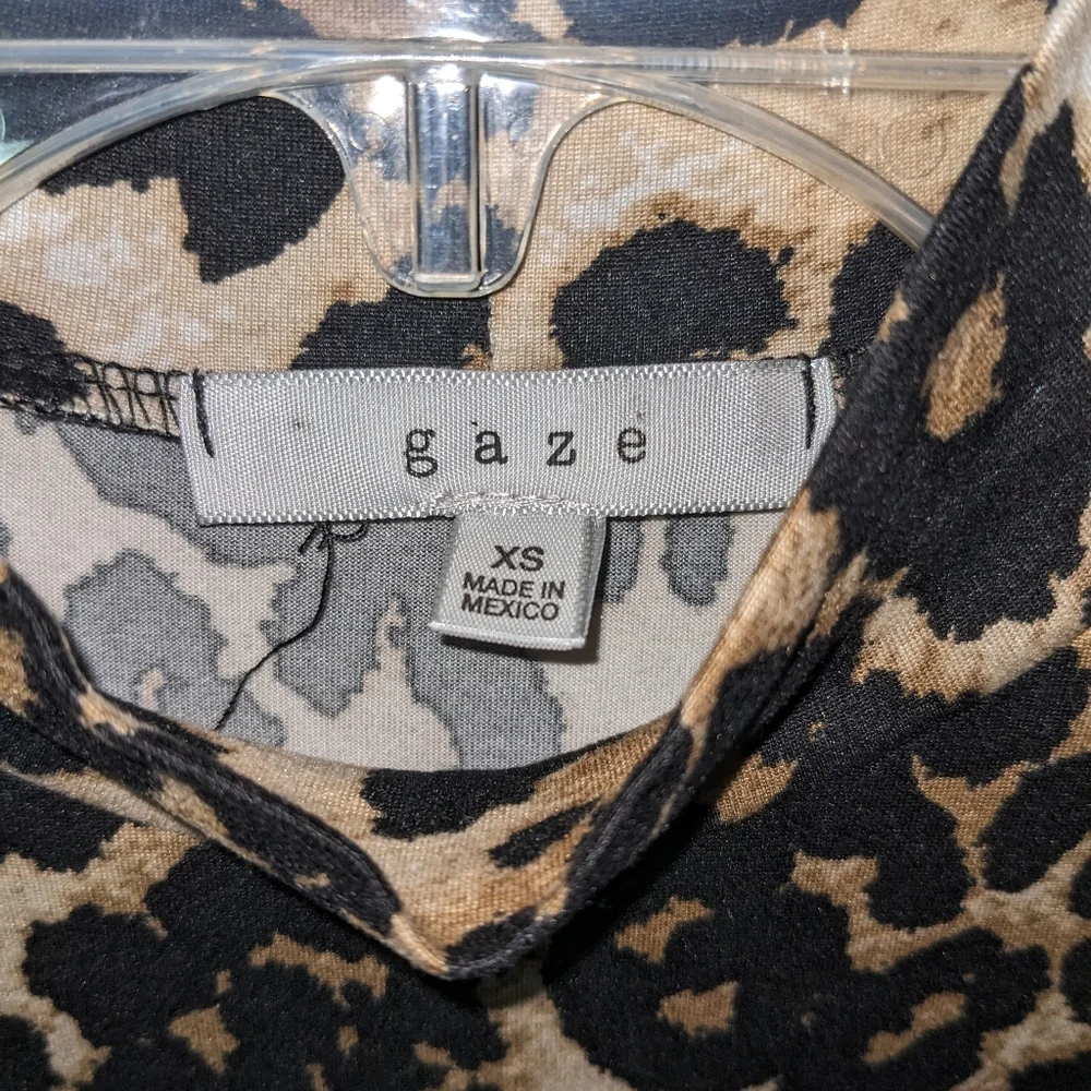 XS Leopard Long Sleeve Turtleneck - Picture 2 of 4